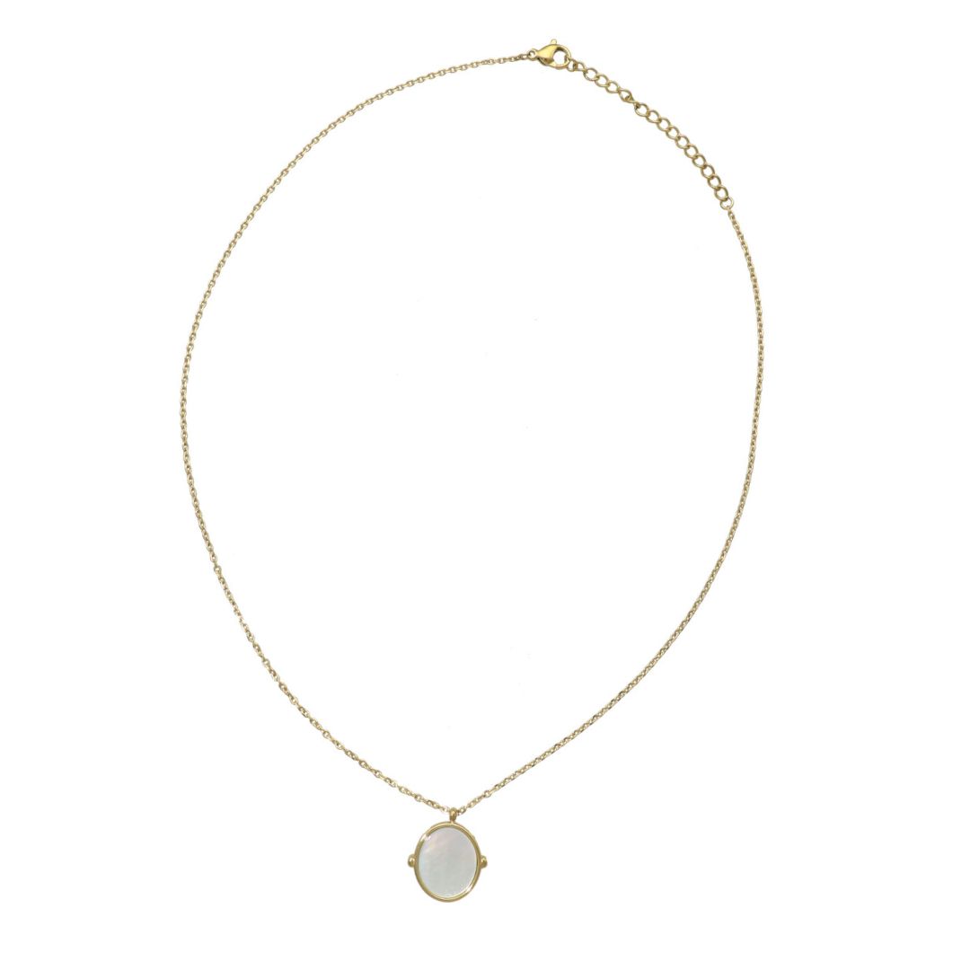 Oval Mother of Pearl Necklace