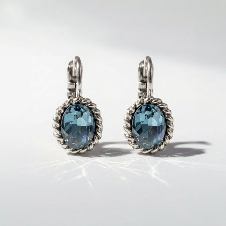 Swarovski Ovale Oorbellen 1,5 cm Zilver