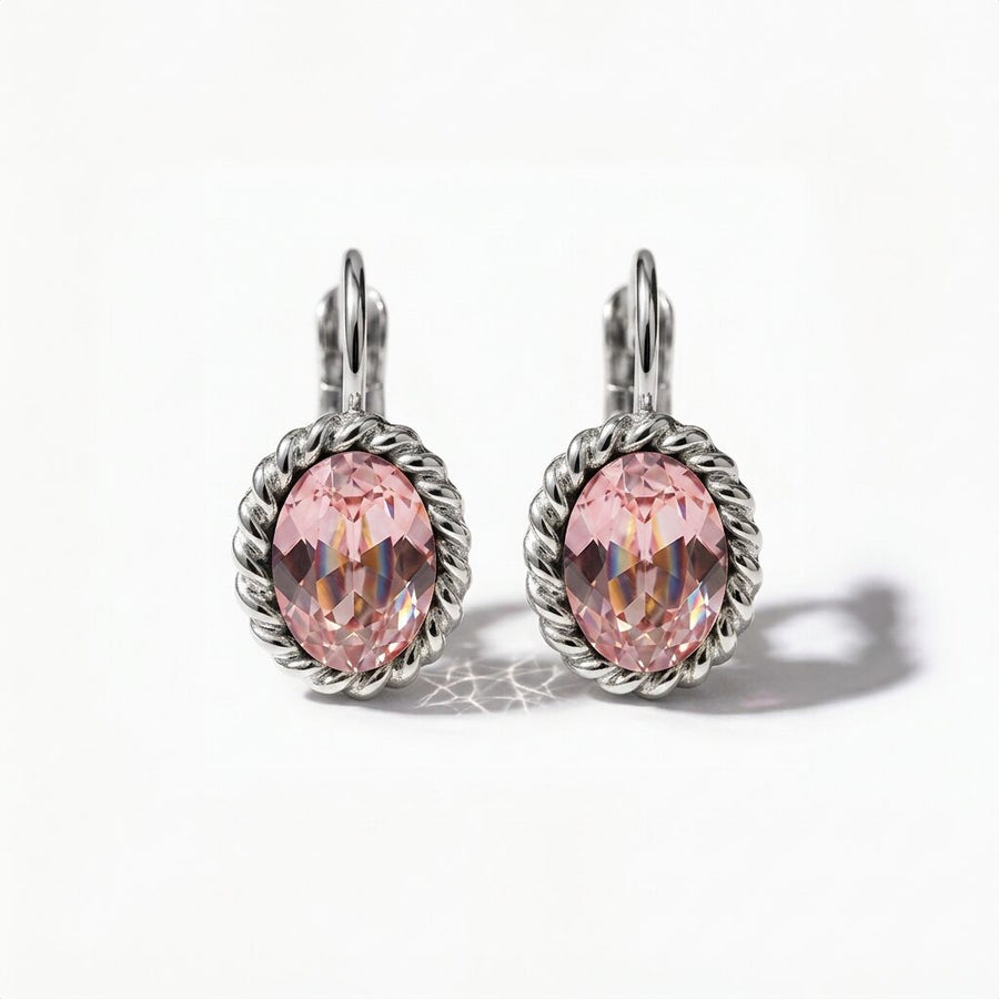 Swarovski Ovale Oorbellen 1,5 cm Zilver