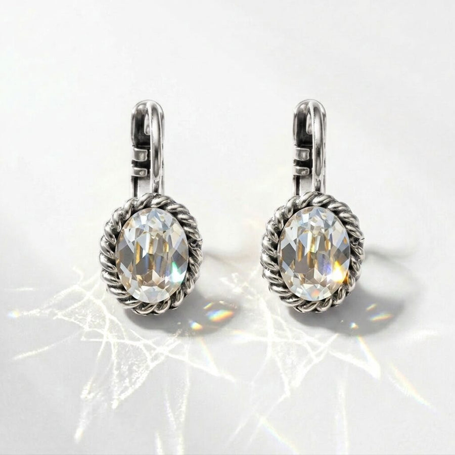 Swarovski Ovale Oorbellen 1,5 cm Zilver