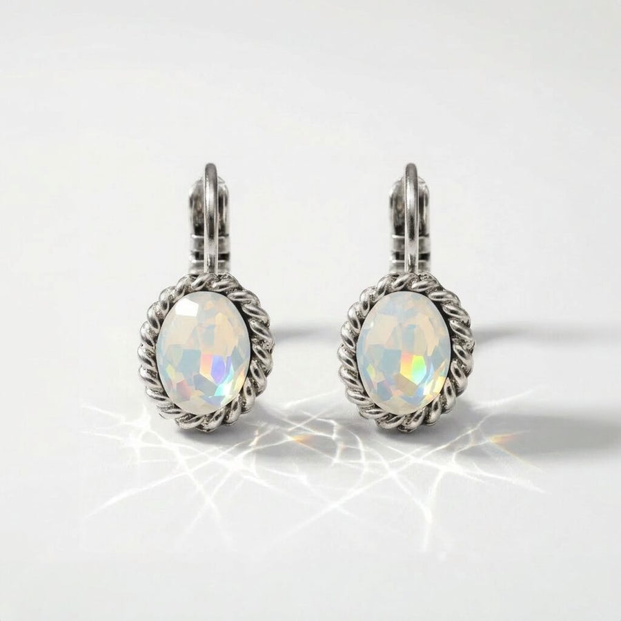 Swarovski Ovale Oorbellen 1,5 cm Zilver
