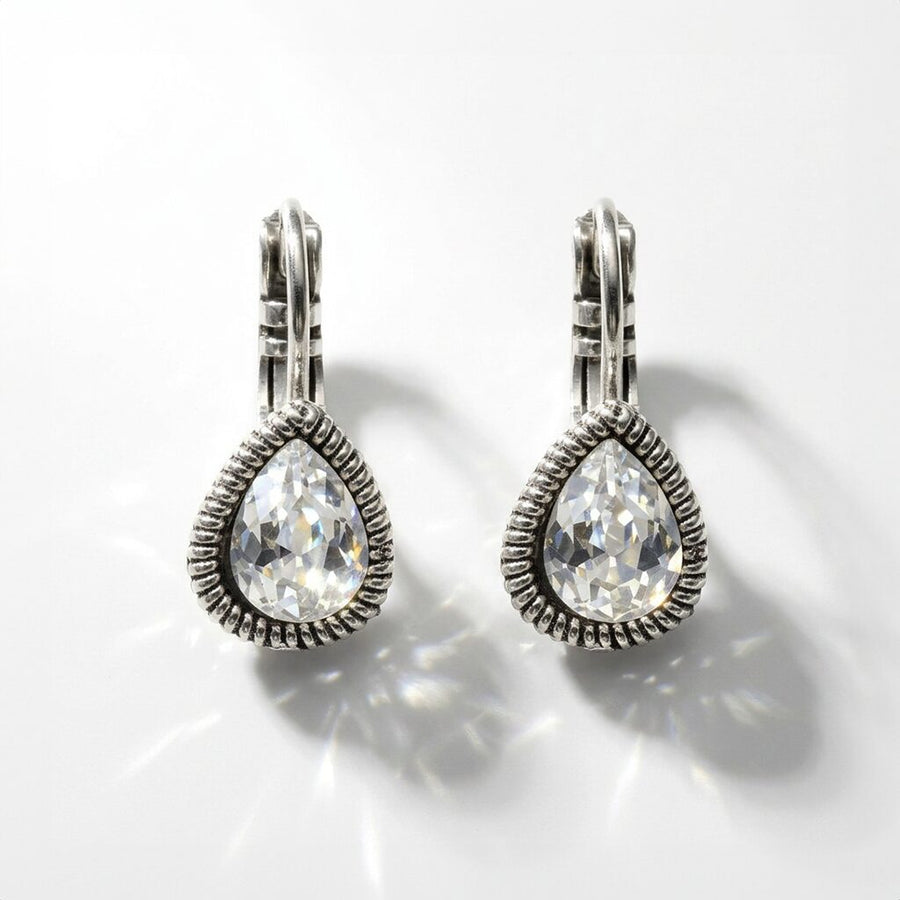 Swarovski Druppel Oorbellen Zilver
