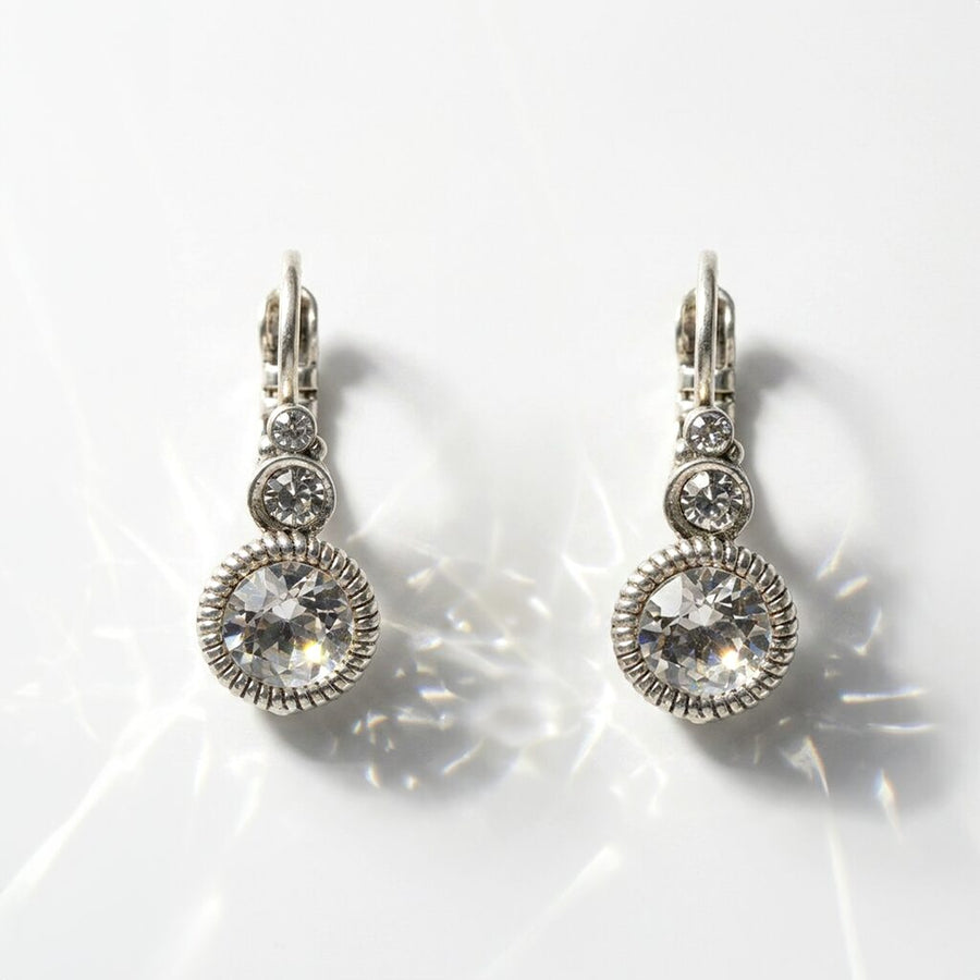 Swarovski Ronde Oorbellen Zilver