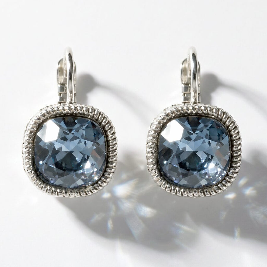 Swarovski Vierkante Oorbellen Zilver