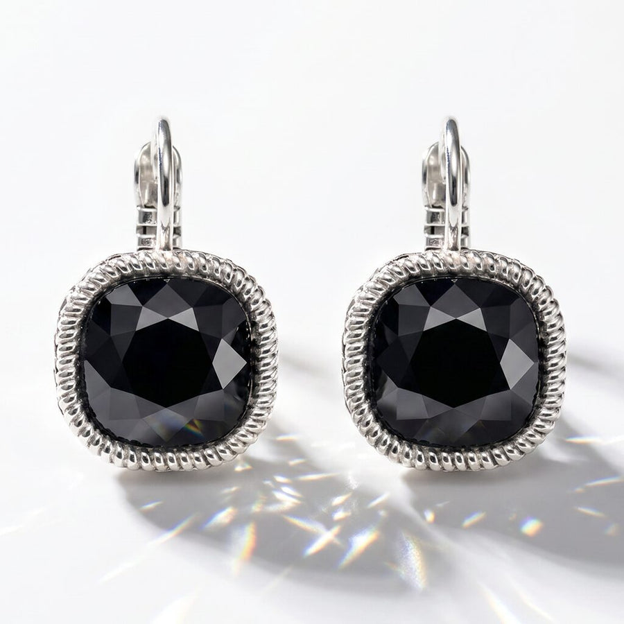 Swarovski Vierkante Oorbellen Zilver