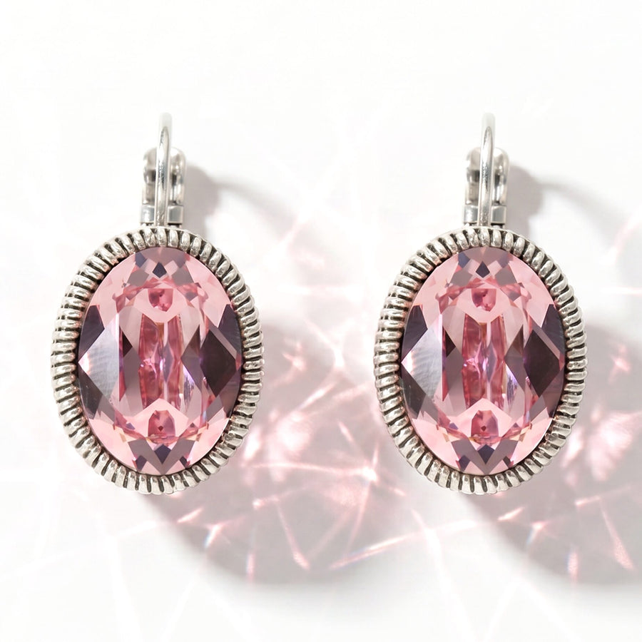 Swarovski Ovale Oorbellen 2,5 cm Zilver