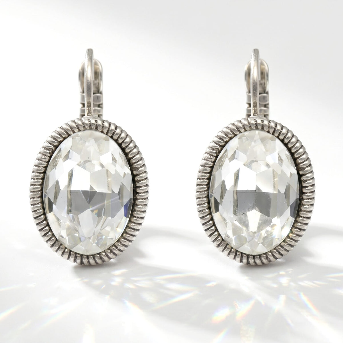 Swarovski Ovale Oorbellen 2,5 cm Zilver