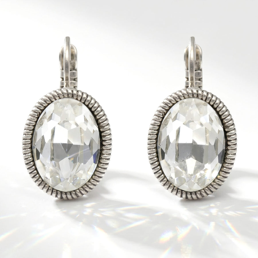 Swarovski Ovale Oorbellen 2,5 cm Zilver