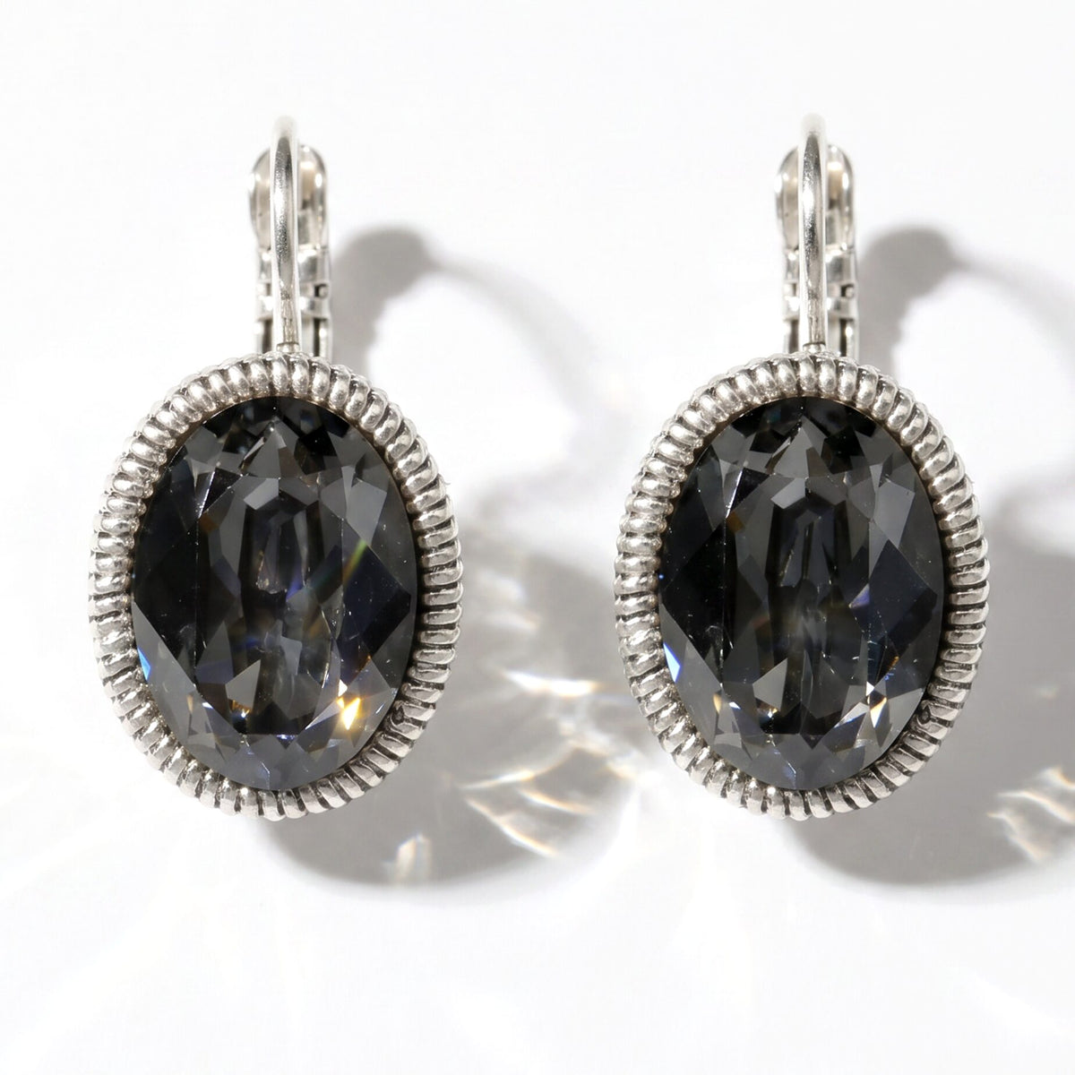 Swarovski Ovale Oorbellen 2,5 cm Zilver