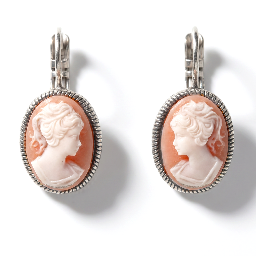 Cameo Earrings Groot Zilver