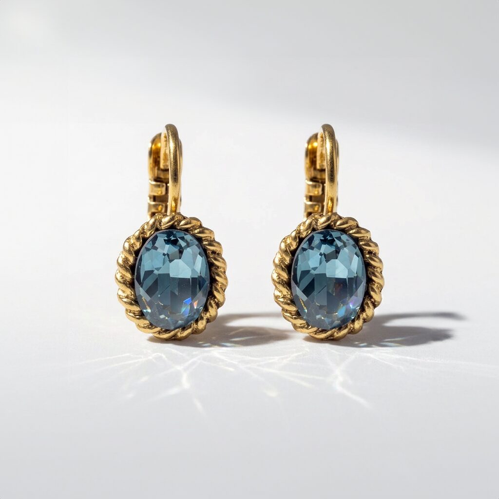 Swarovski Ovale Oorbellen 1,5 cm Goud