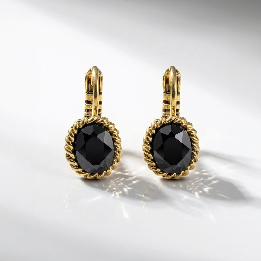 Swarovski Ovale Oorbellen 1,5 cm Goud
