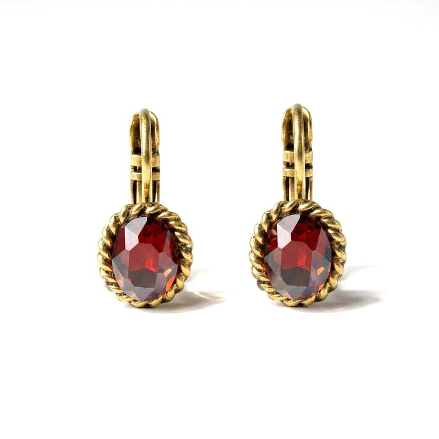 Ovale Ohrringe 1,5 cm Gold mit Swarovski-Kristall