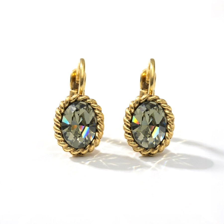 Ovale Oorbellen 1,5 cm Goud met Swarovski kristal