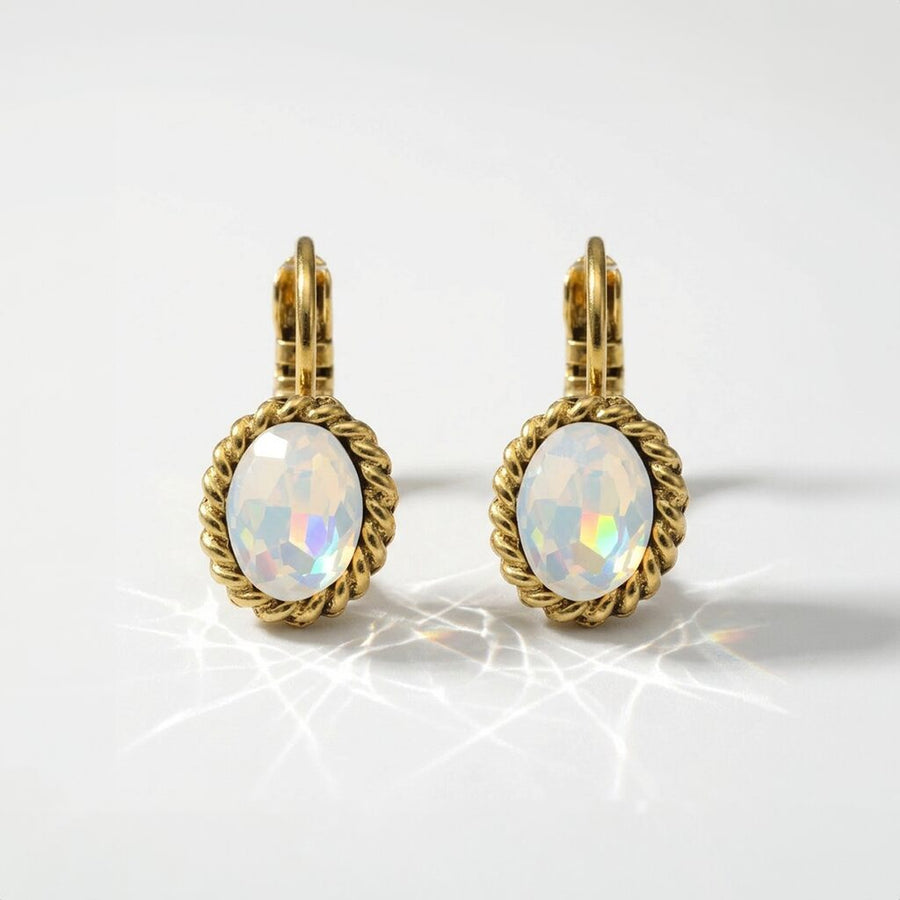 Swarovski Ovale Oorbellen 1,5 cm Goud