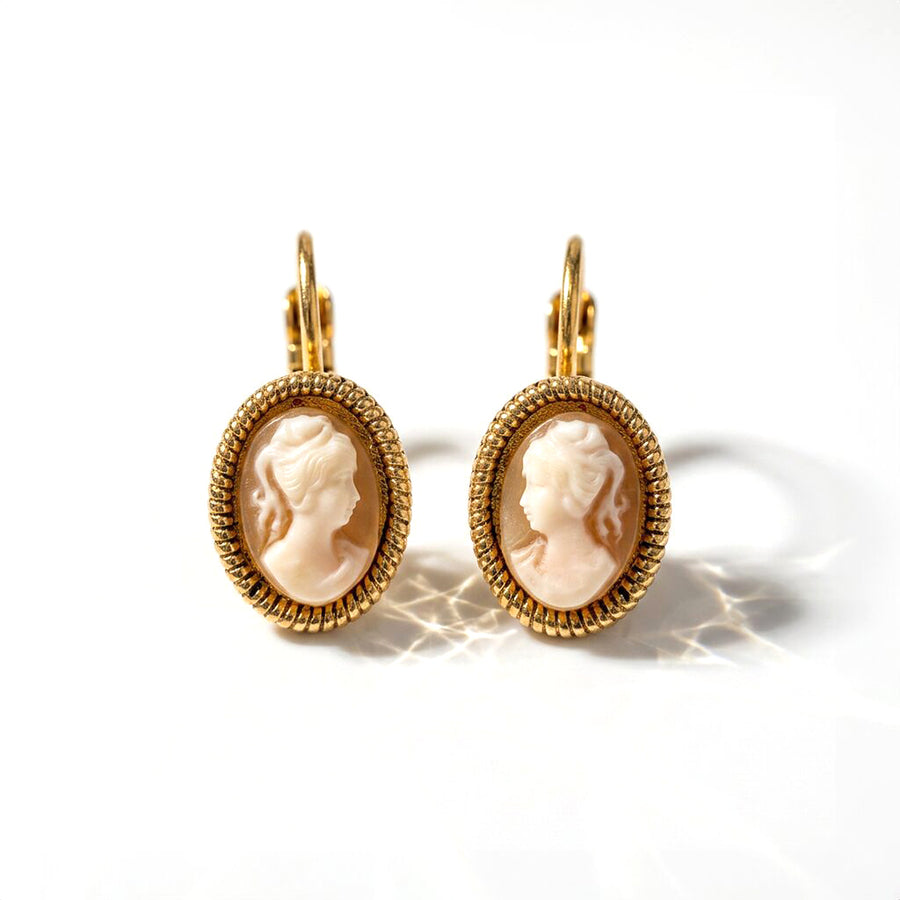 Cameo Earrings Klein Gold