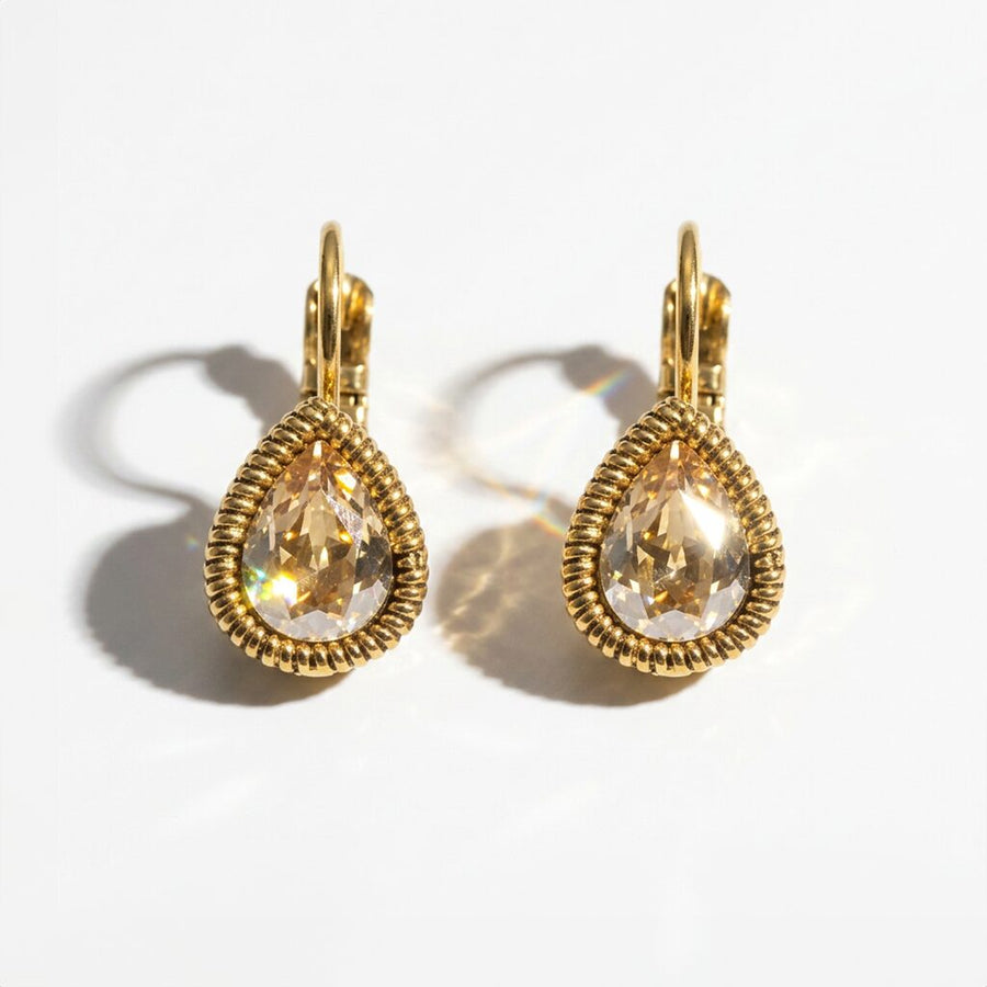 Swarovski Druppel Oorbellen Goud