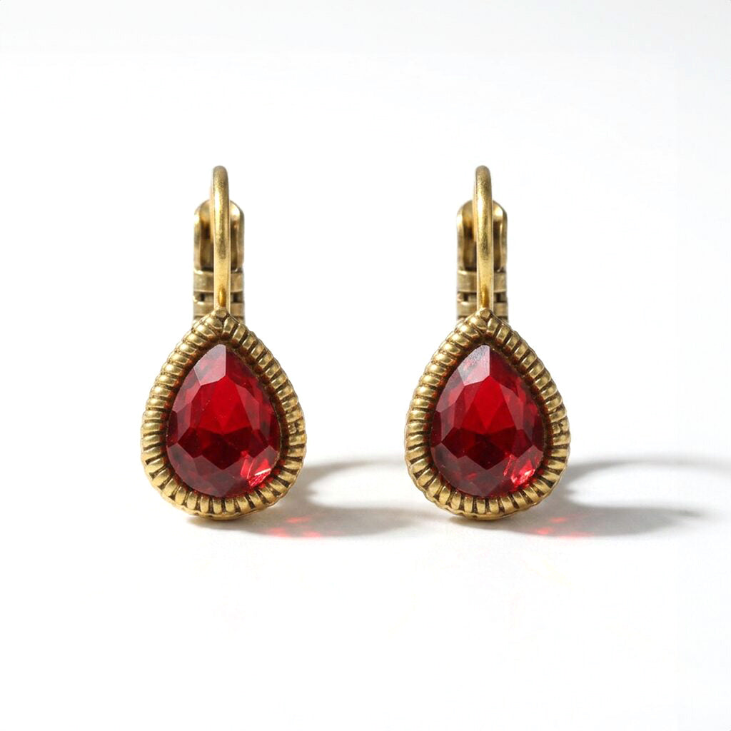 Tropfen-Ohrringe Gold mit Swarovski-Kristall