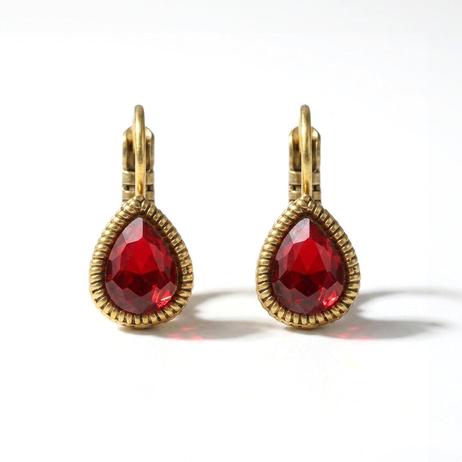 Tropfen-Ohrringe Gold mit Swarovski-Kristall