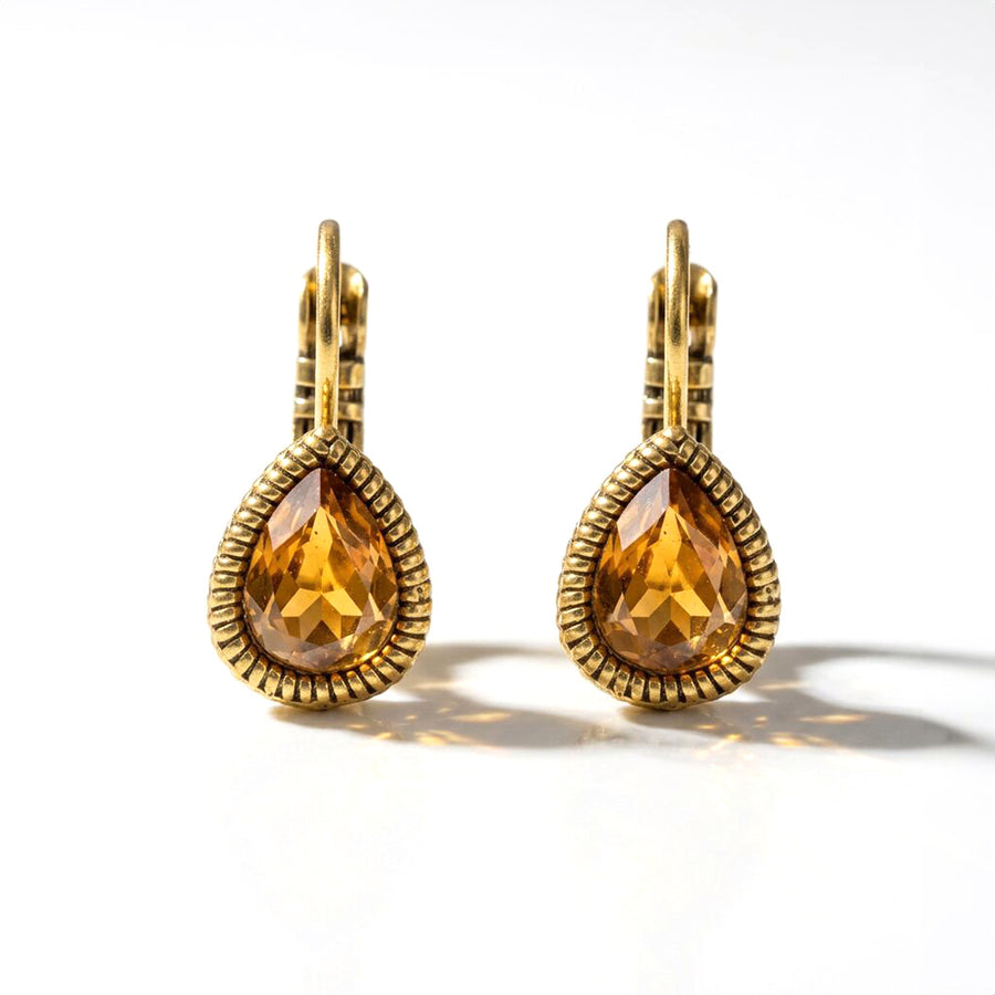 Tropfen-Ohrringe Gold mit Swarovski-Kristall