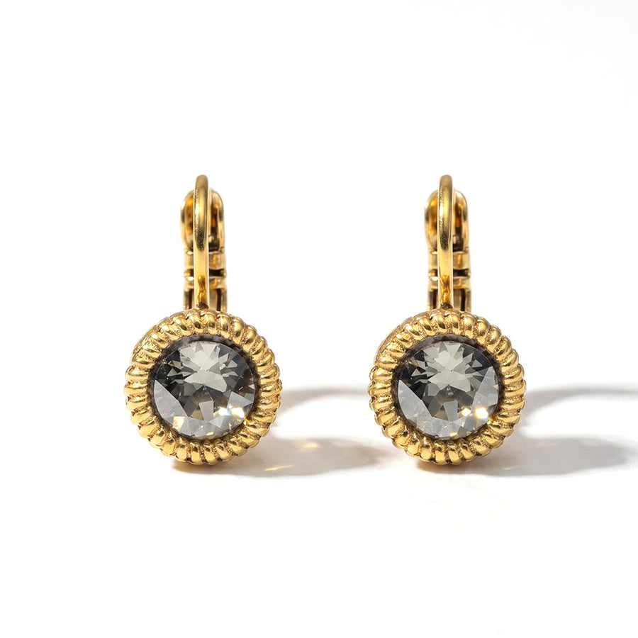 Ronde Oorbellen 1,8 cm Goud met Swarovski kristal