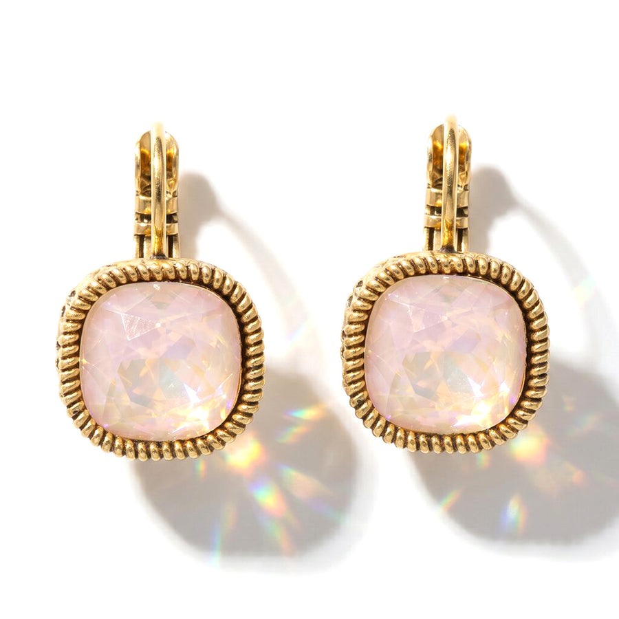 Vierkante Oorbellen Goud met Swarovski kristal