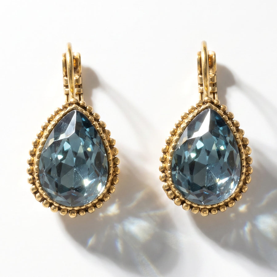 Swarovski Druppel Oorbellen 2,5 cm Goud
