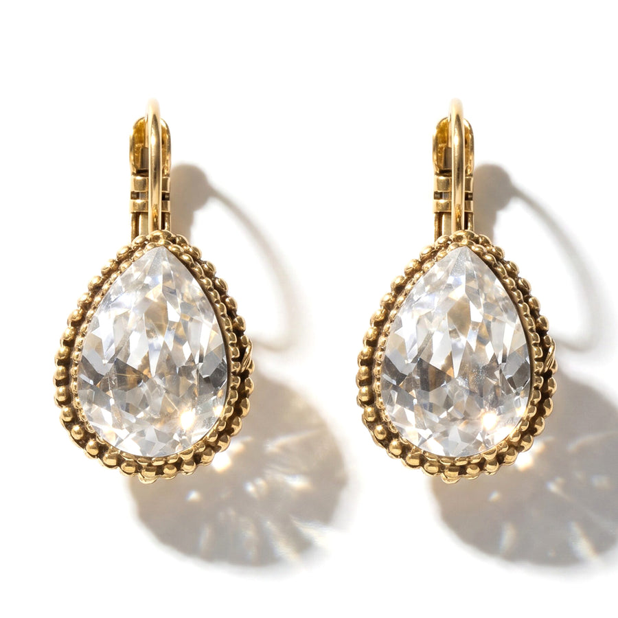 Druppel Oorbellen 2,5 cm Goud met Swarovski kristal