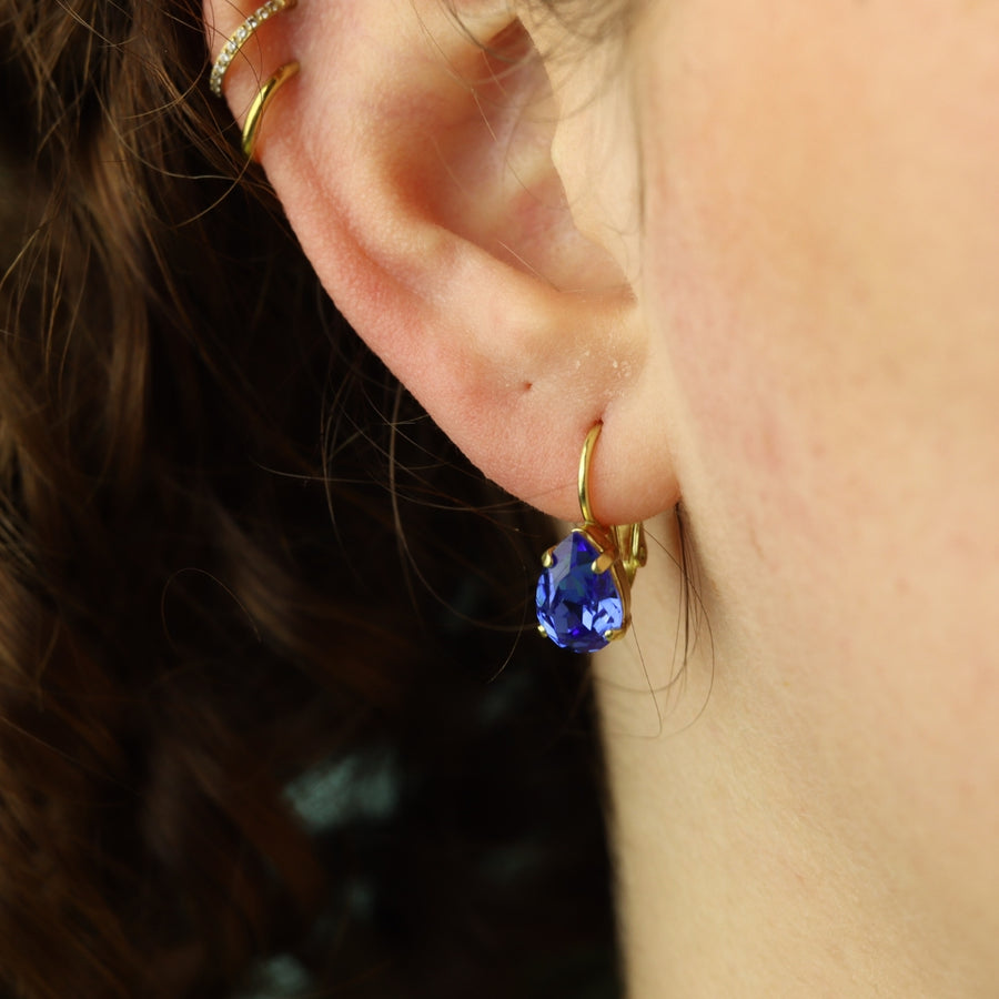 Swarovski Druppel Dormeuses Klein Goud