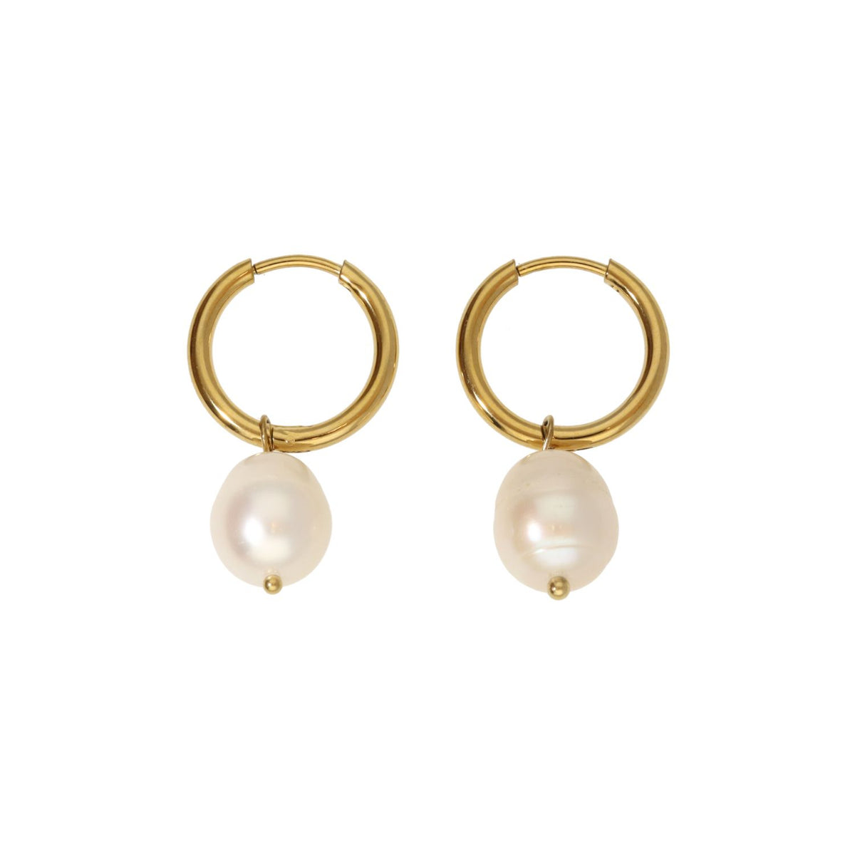 White Pearl Hoops