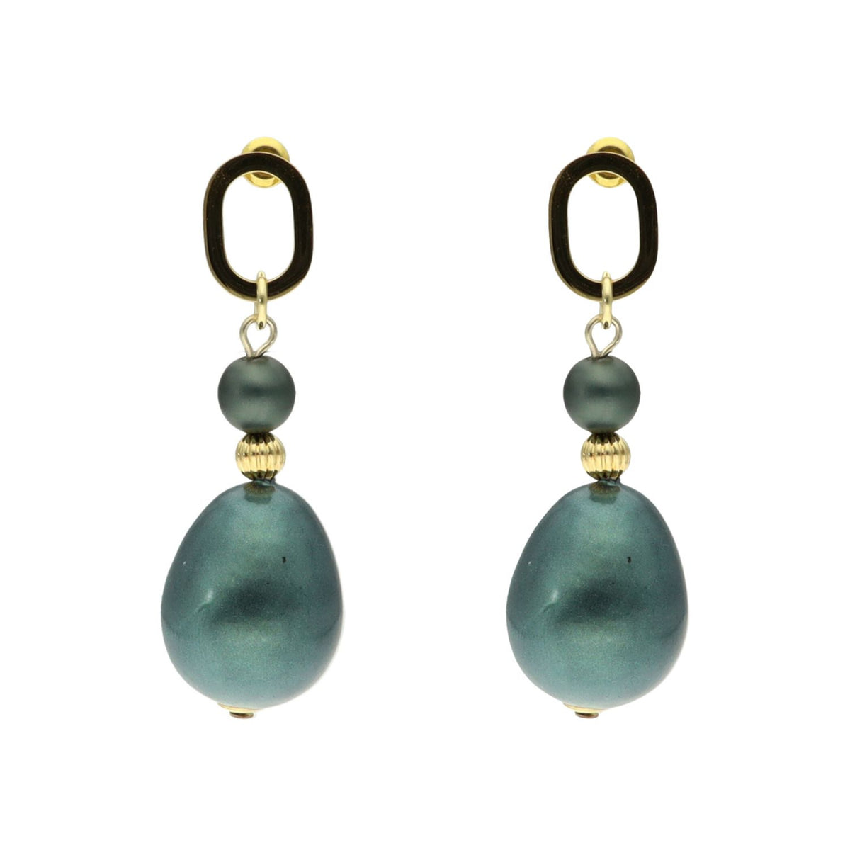 Elegant Oval Pearl Earrings