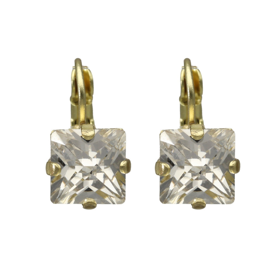 Swarovski Vierkante Dormeuses Klein Goud