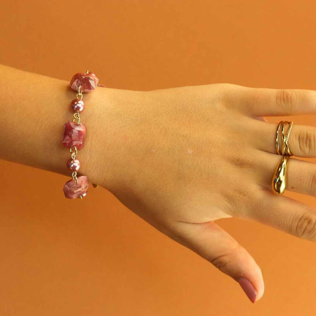 Marble & Pearl Bracelet