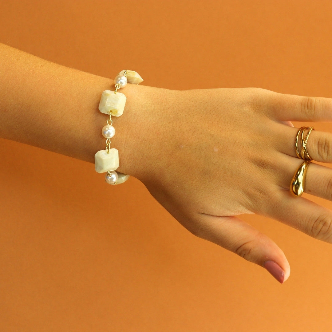 Marble & Pearl Bracelet