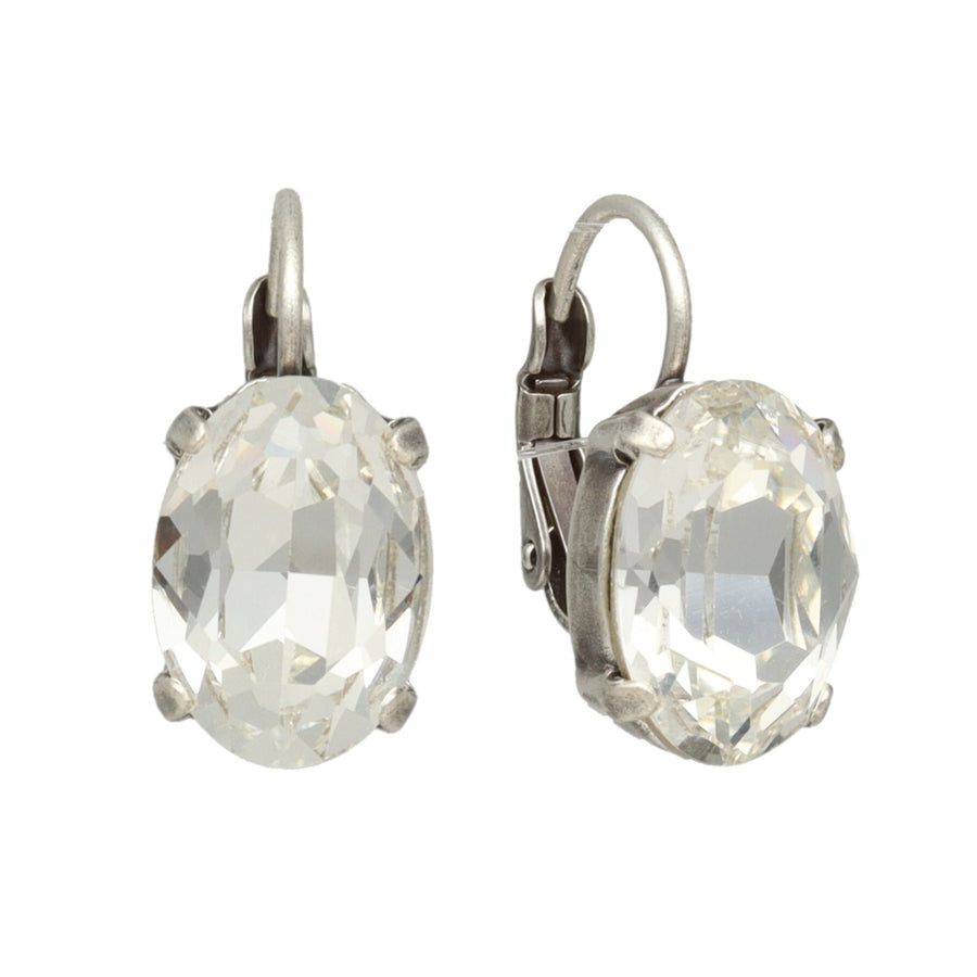 Swarovski Ovale Dormeuses Zilver