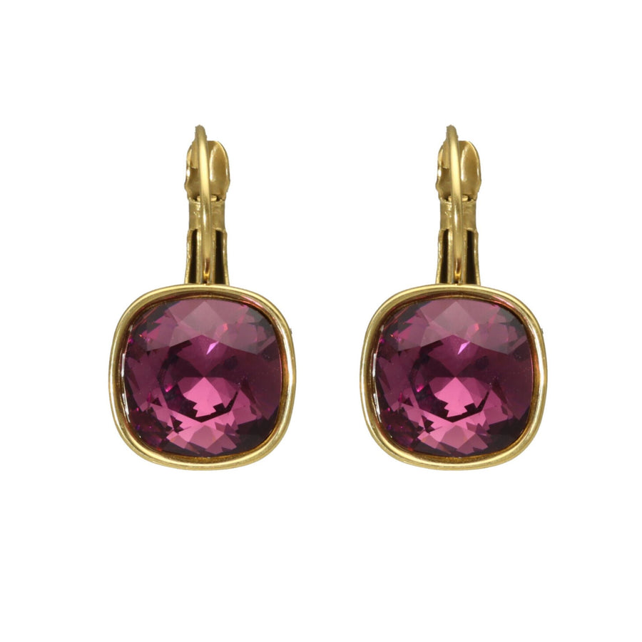 Swarovski Vierkante Dormeuses Goud