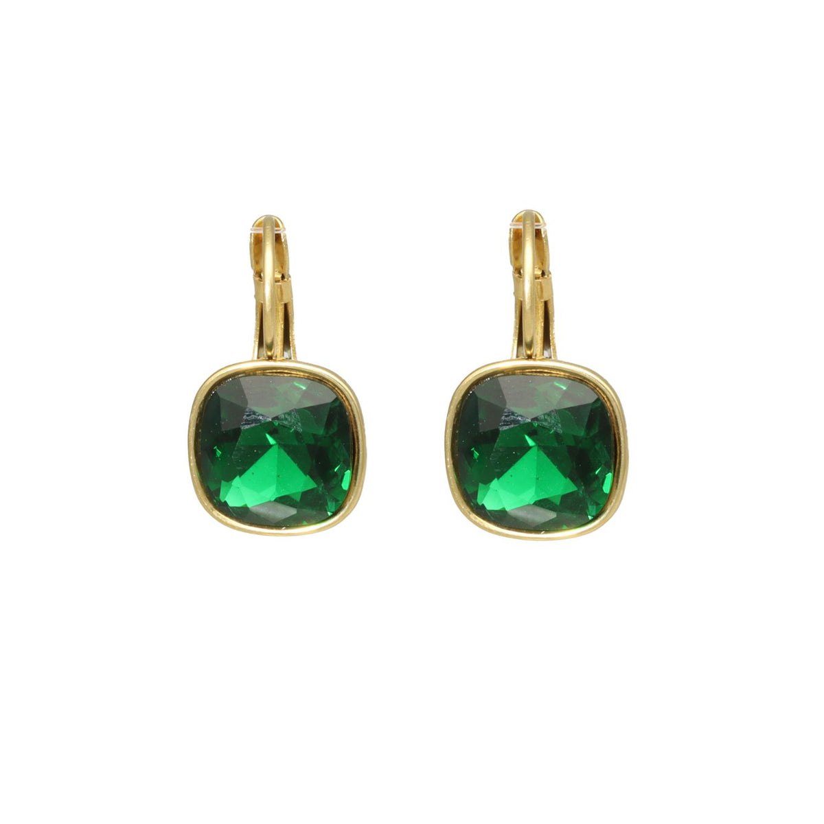 Swarovski Vierkante Dormeuses Goud