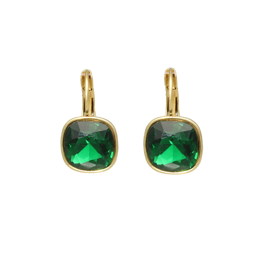 Swarovski Vierkante Dormeuses Goud