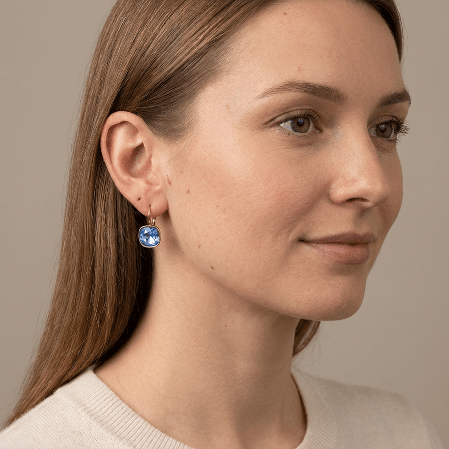 Swarovski Vierkante Dormeuses Goud