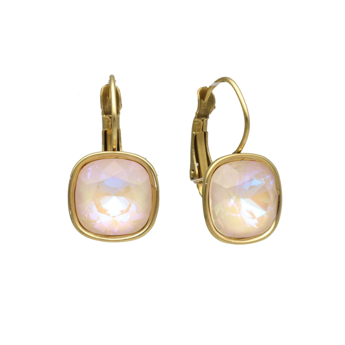 Swarovski Vierkante Dormeuses Goud