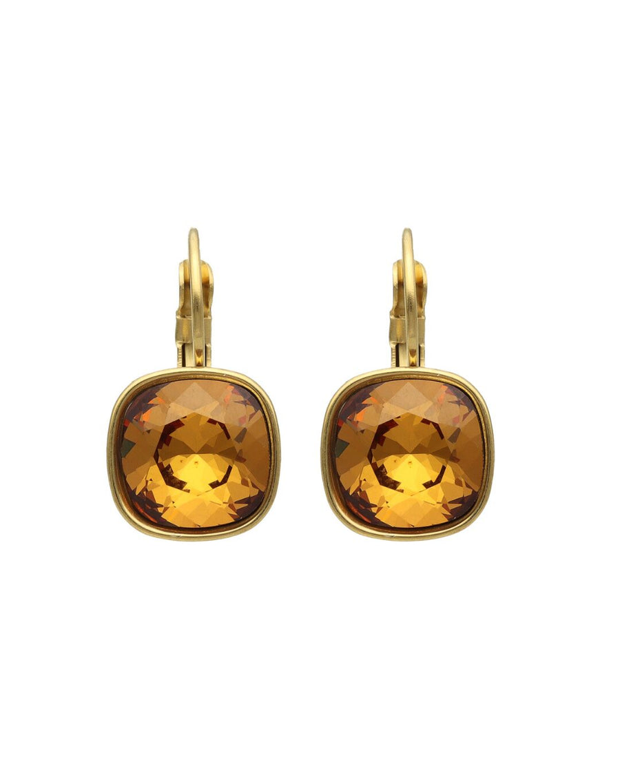 Swarovski Vierkante Dormeuses Goud