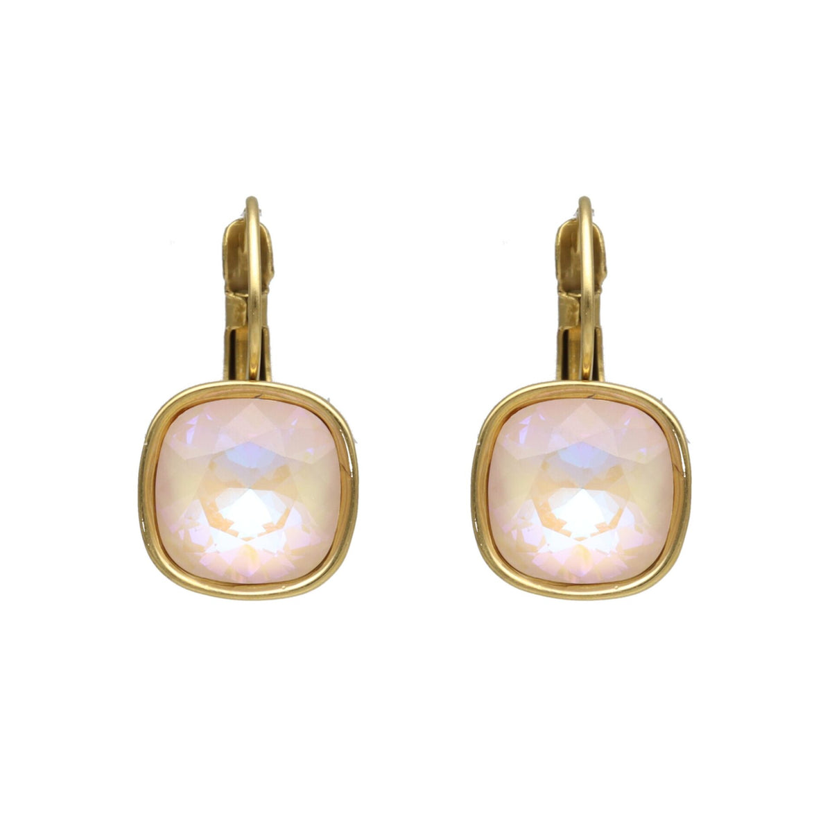 Swarovski Vierkante Dormeuses Goud
