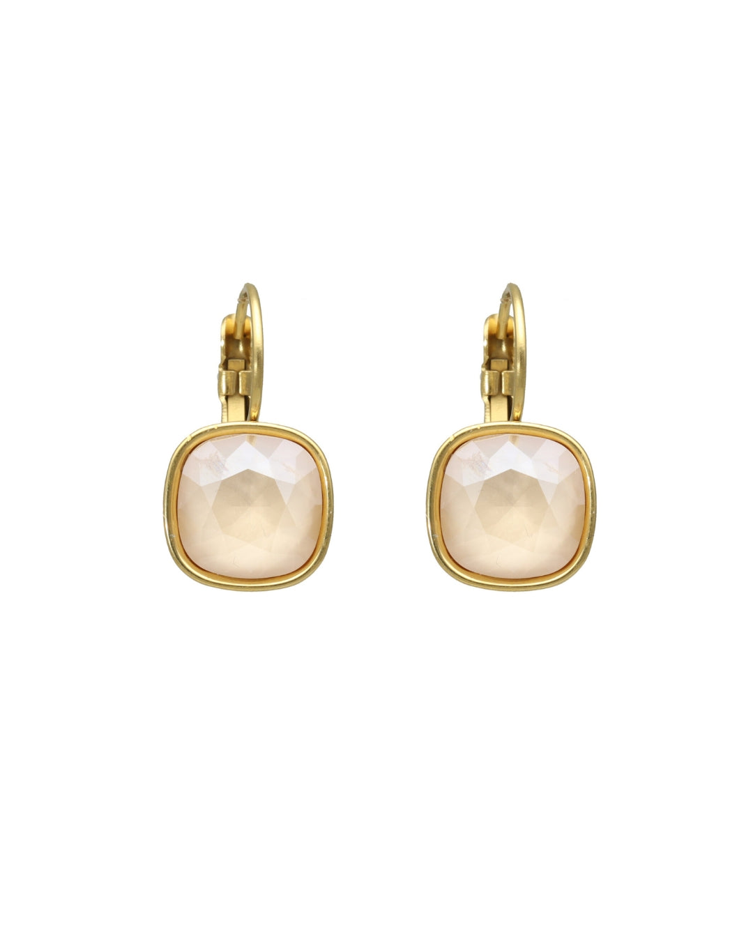 Swarovski Vierkante Dormeuses Goud
