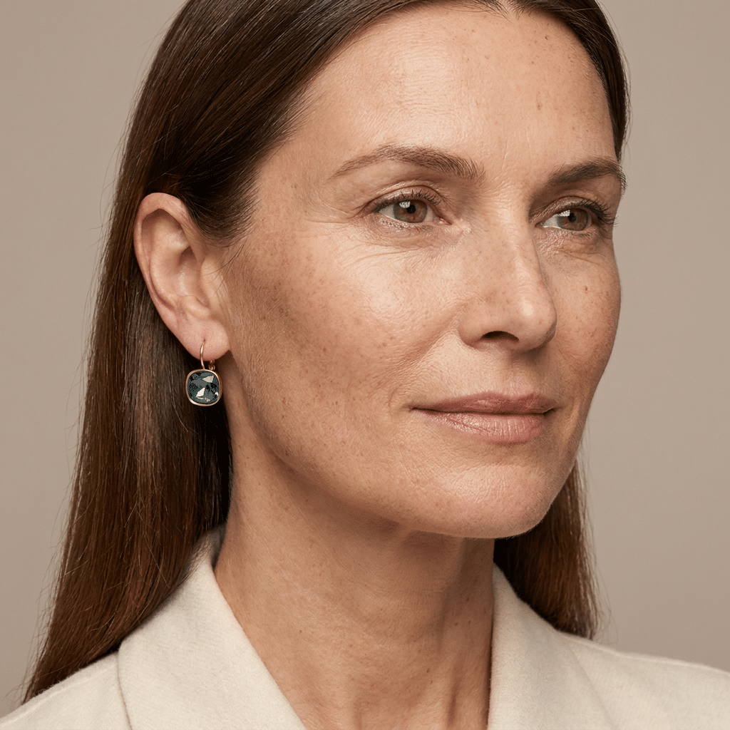 Swarovski Vierkante Dormeuses Goud