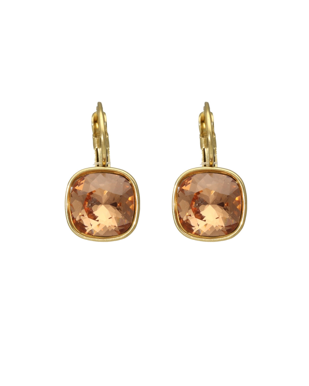 Swarovski Vierkante Dormeuses Goud