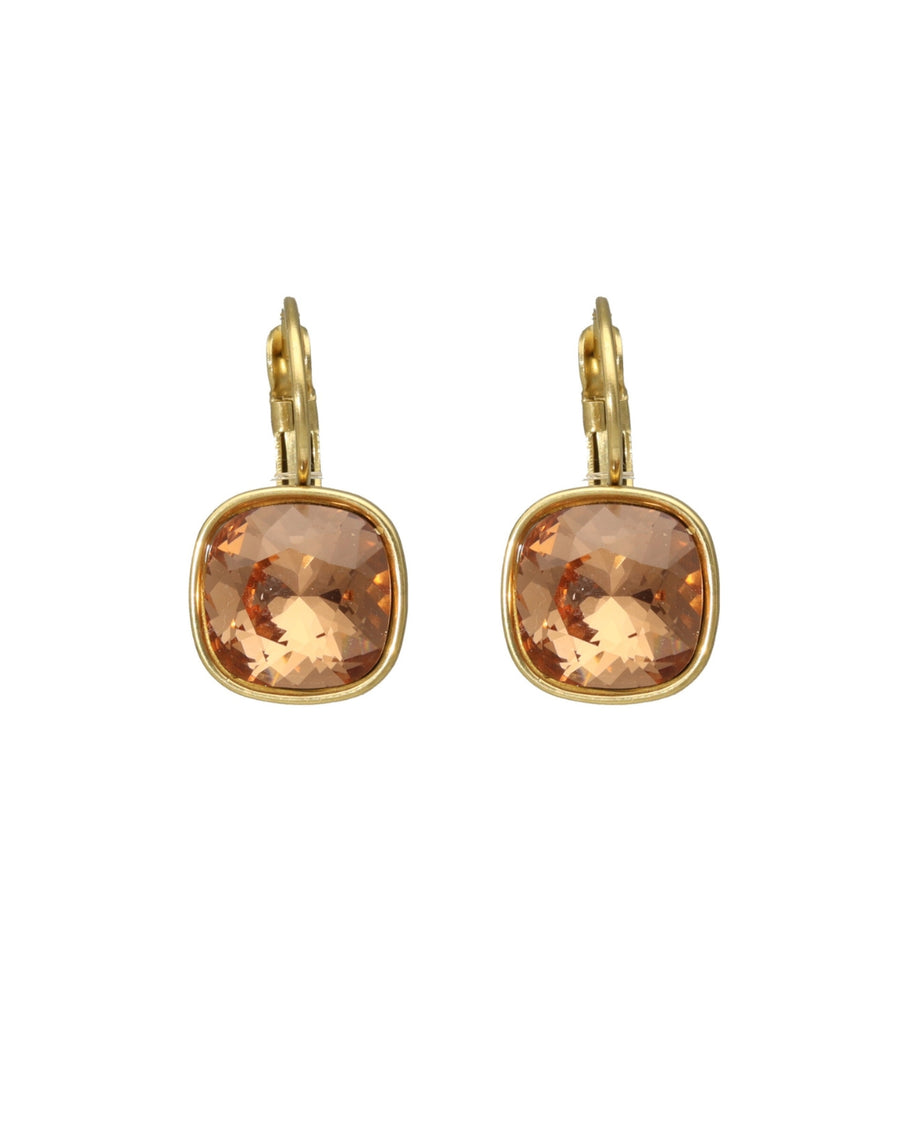 Swarovski Vierkante Dormeuses Goud