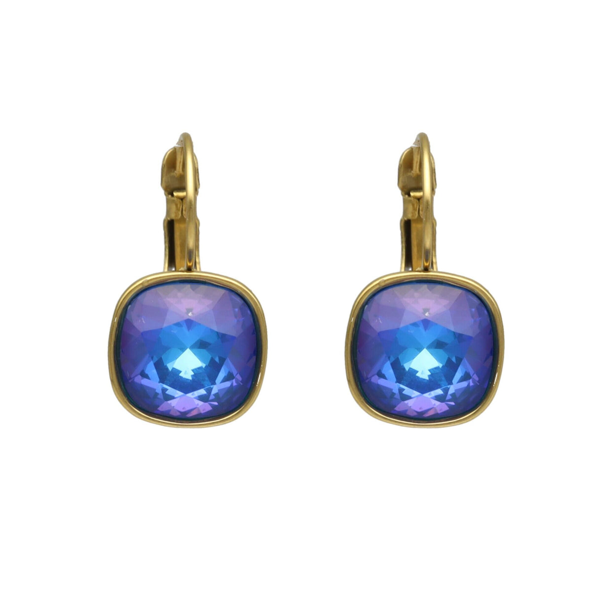 Swarovski Vierkante Dormeuses Goud