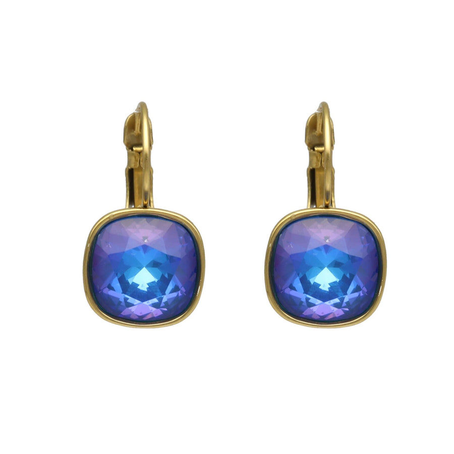 Swarovski Vierkante Dormeuses Goud