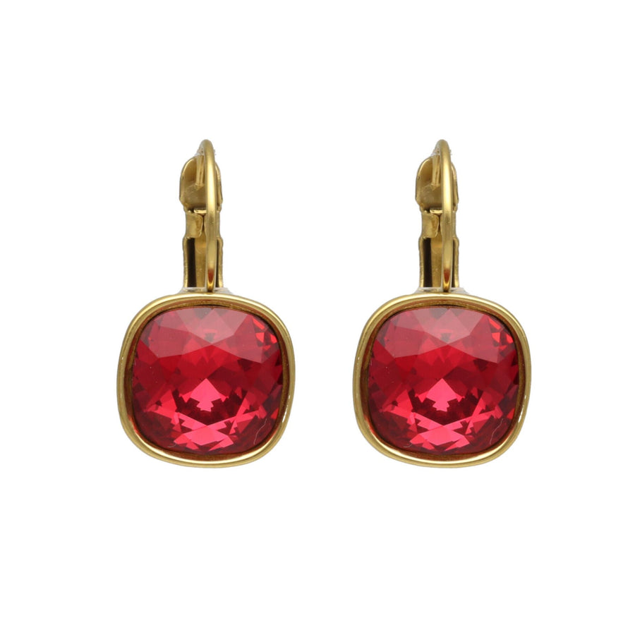 Swarovski Vierkante Dormeuses Goud