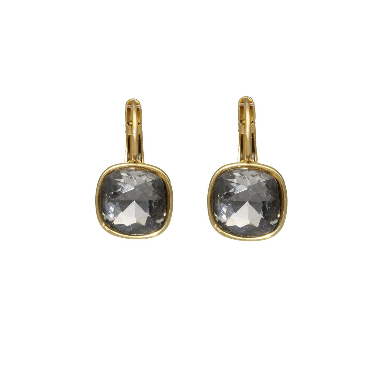 Swarovski Vierkante Dormeuses Goud